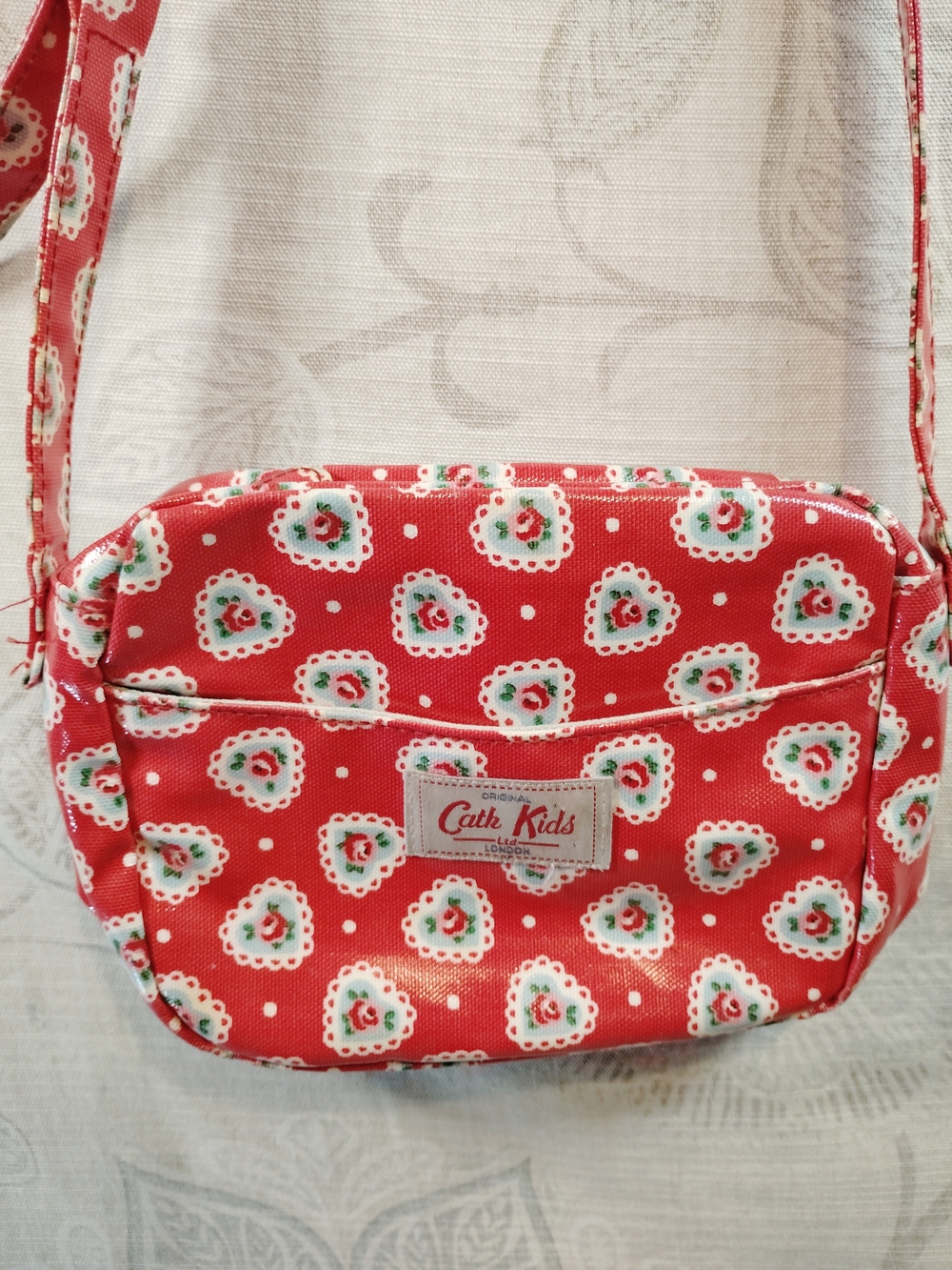 Cath Kidston Red Heart & Rose Print Kids Crossbody Bag